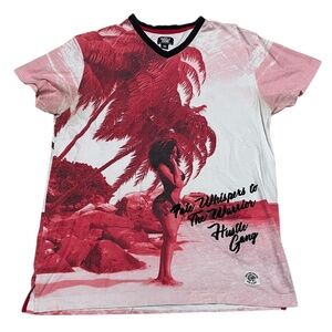 Men's Hustle Gang Size 3X V-Neck Shirt Photos of Measurements